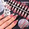 Crimson Cat Eye Electroplated Gradient Pink Press-On Nails with Light-Tracking Stickers