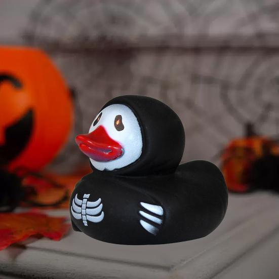 6Pcs Halloween Horror Rubber Duck with Pressable Ghost Face Spooky Ghost Duck for