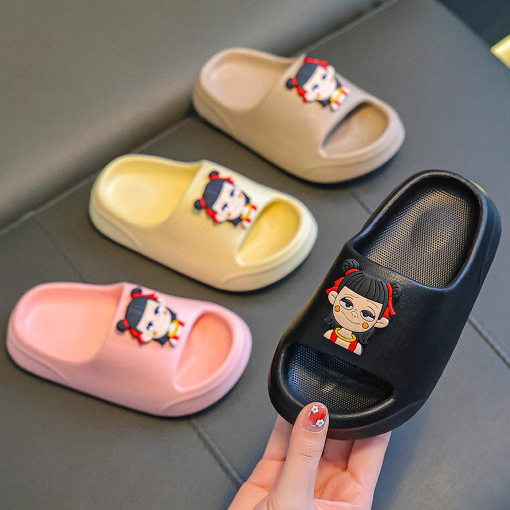 Children's Slippers Nezha for Boys, Summer New Style for Girls, Indoor Home Anti Slip Shower for Baby Boys, Cool Mop for Big Children
