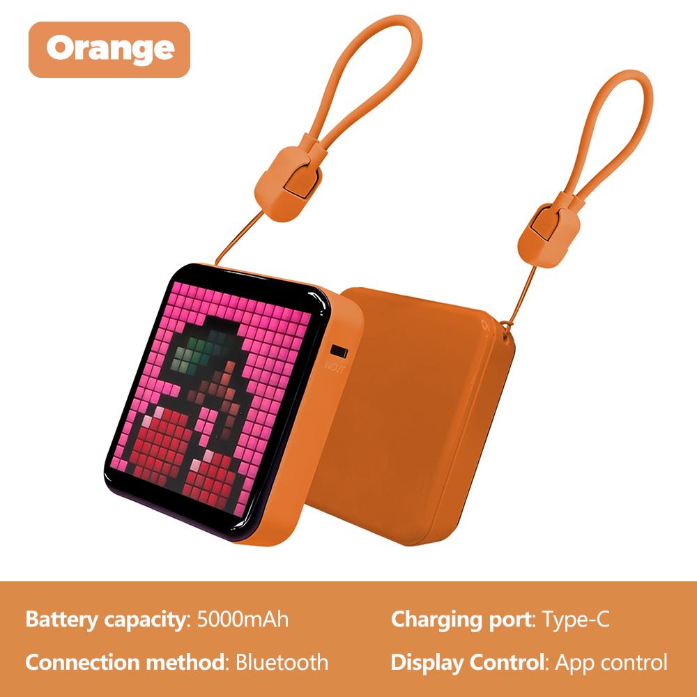 LED Pixel Display Night Light 5000mAh Bluetooth APP Control DIY Table Light With Alarm Clock For Bedroom Christmas Gift