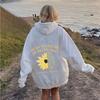 2025 Spring & Autumn Floral Print Drop Shoulder Hoodie