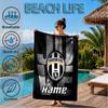 Custom Name Beach Towel Juventus Emblem Microfiber Beach Towel, Lightweight for Summer Travel, Swimming Pool Fan Birthday Gift