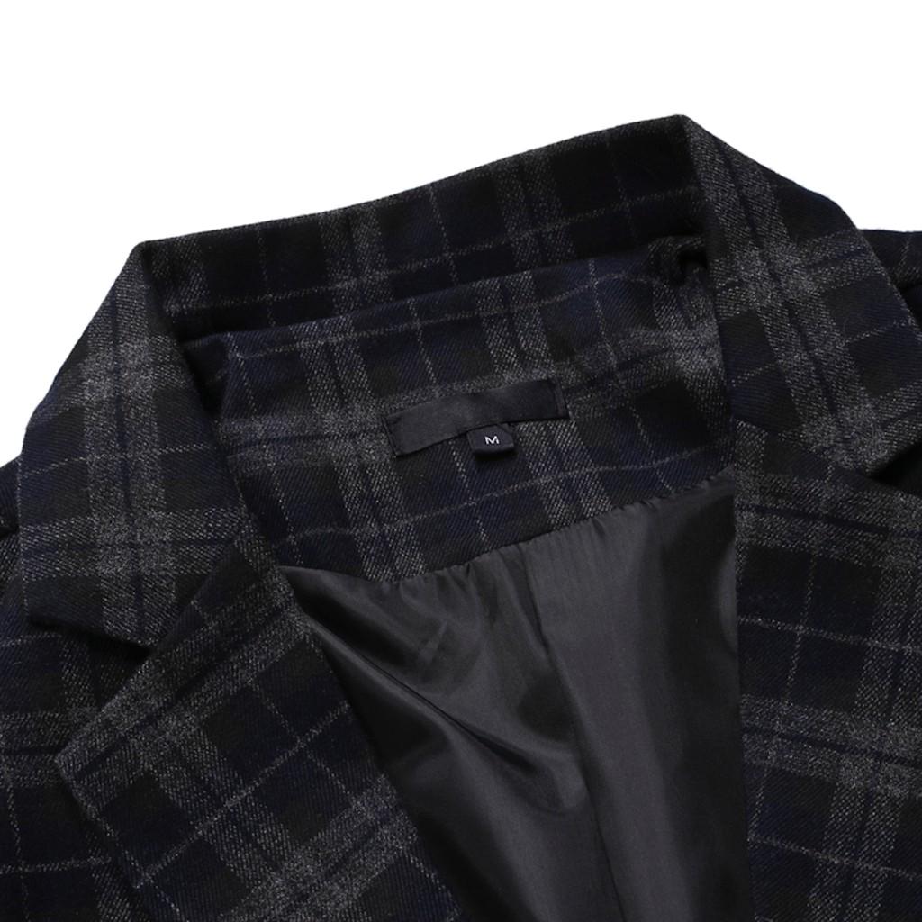 Men's New Stylish Casual Plaid Business Wedding Party Outwear Coat Suit Tops