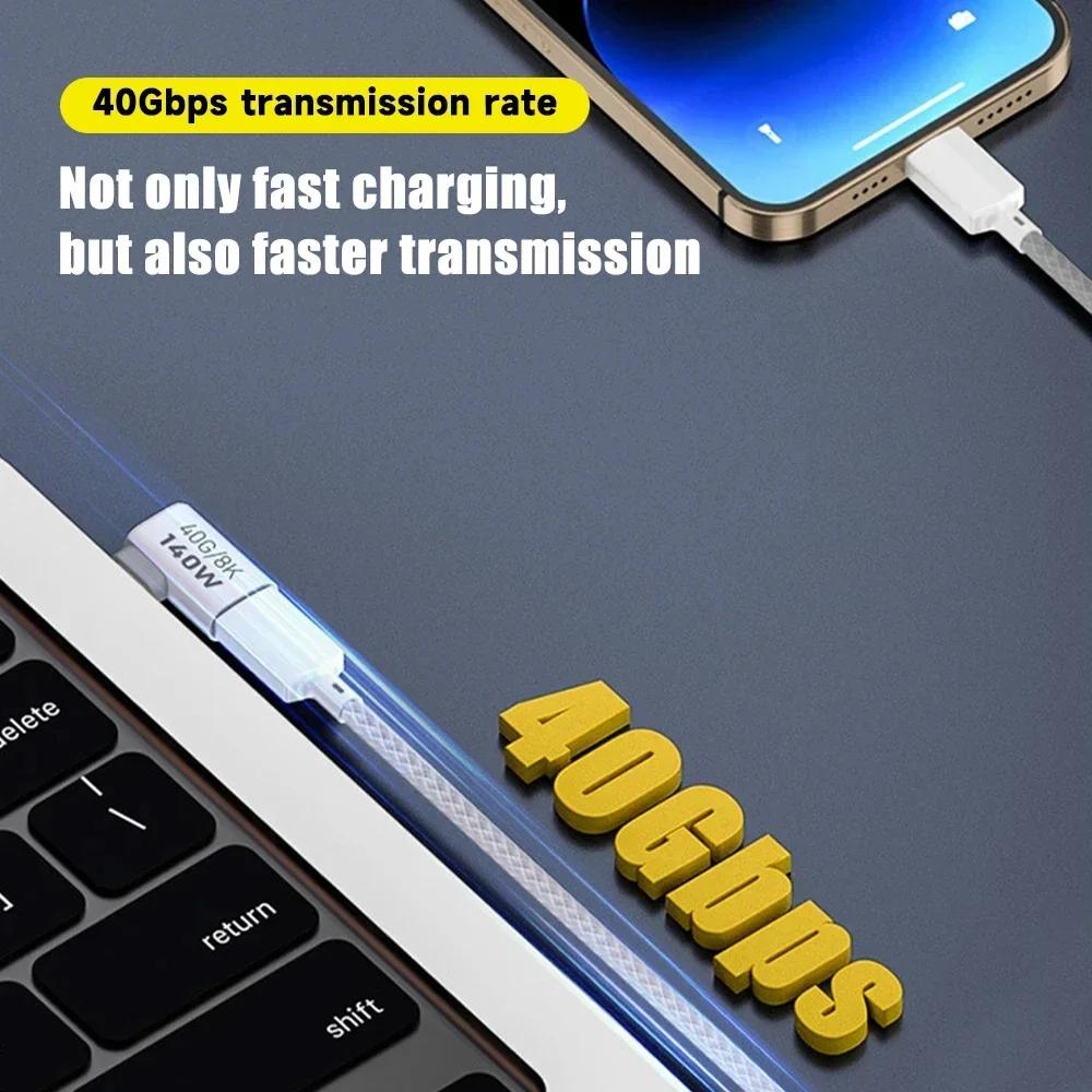USB 4.0 Type C 90 Degree Extension Cable, Male To Female 40Gbps 8K HD Video PD Fast Charging Thunderbolt 3 Adapter For PC Laptop