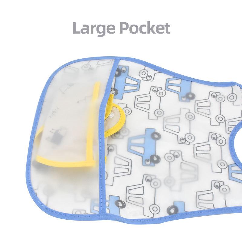 Waterproof Cartoon Baby Bib - Adjustable EVA Cotton Feeding Bib for Boys & Girls