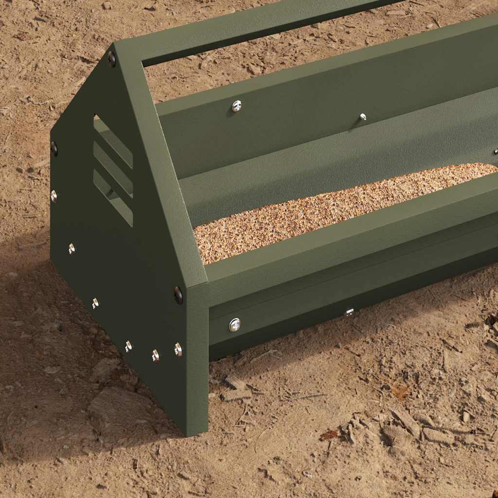 Chicken Feeder Trough Olive Green 108 X 20.5 X 20 Cm