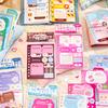 12sheets Heartbeat Signal Series Kawaii Cartoon Illustration Calendar Material Sticker Creative Planner  DIY Scrapbook Supplies
