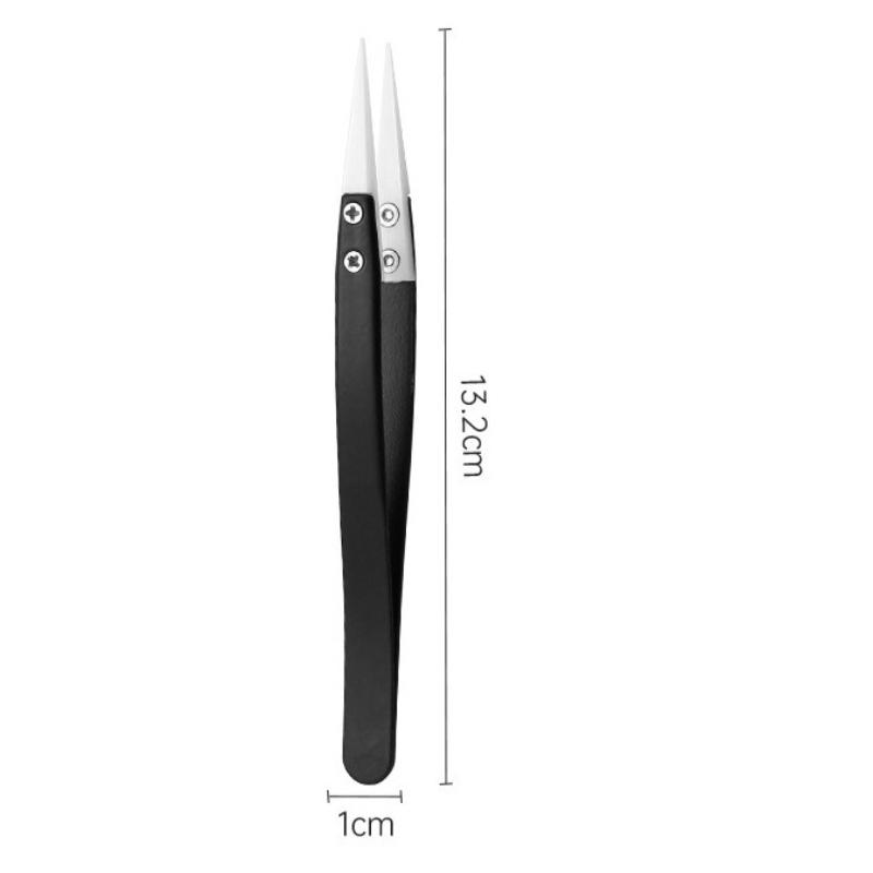 Ceramic Tipped Stainless Steel Tweezers Tips Heat Pointed Resistant Pointed Tip Tweezer Electronic Soldering Tweezers Fine