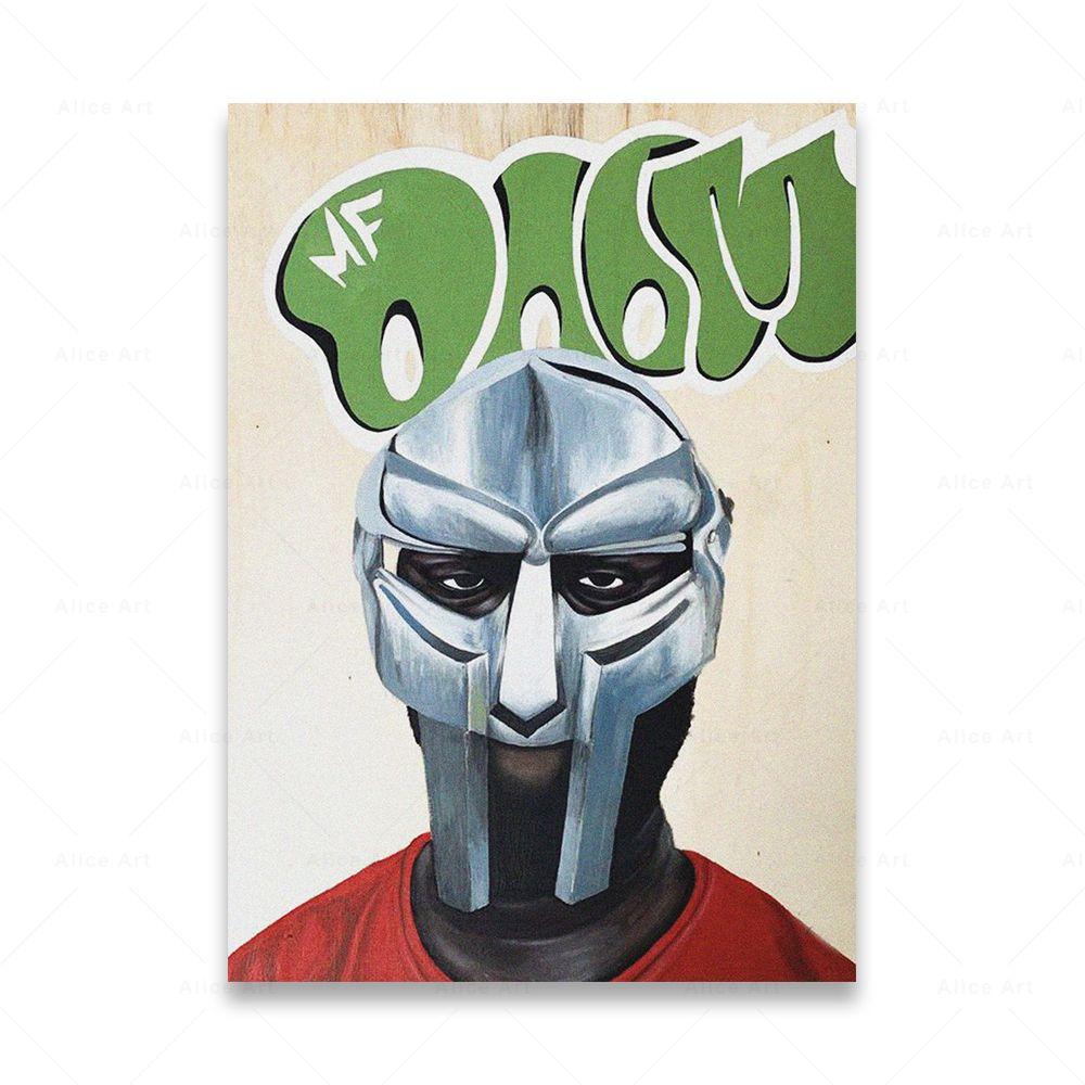 Singer Madvillain MF Doom Poster Room Decor Hip Hop Rap Music Album Star Wall Art Canvas Painting For Living Room Home Decor