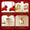 Year Of The Horse 2026 New Year Decorative Hangings Cartoon with Bell Pendant Spring Festival Decoration Gift Wall Hanging Decor