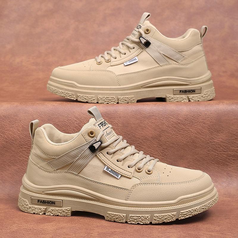 2025 autumn new men's shoes tooling wind Martin boots casual sports work waterproof thick sole wear-resistant high top velvet