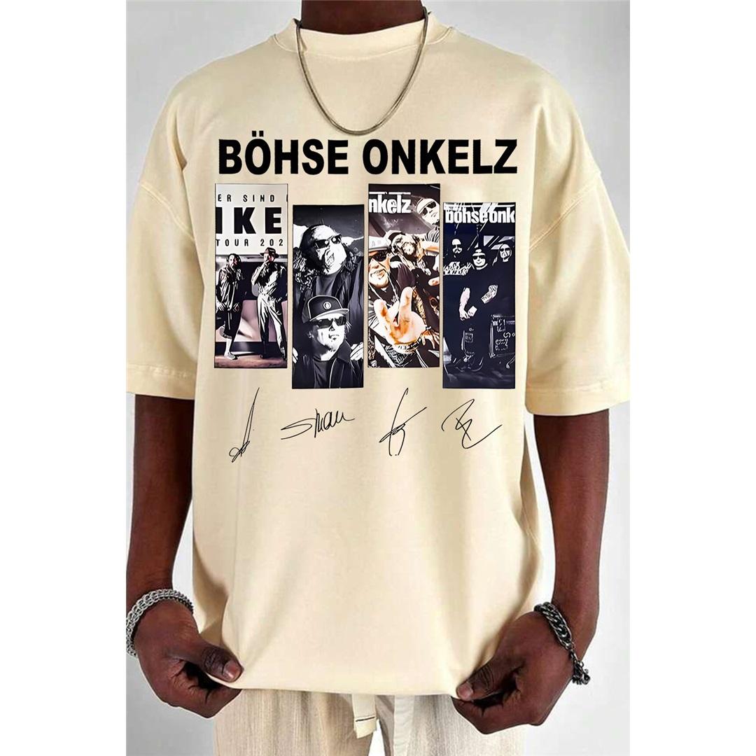 Band Böhse Onkelz Band Grafik T-Shirt Oversized Y2k Lässig Baumwolle Locker Herren Damen T-Shirts Weiblich Männlich Kleidung Bequemes Sommer Oberteil Tee S orange