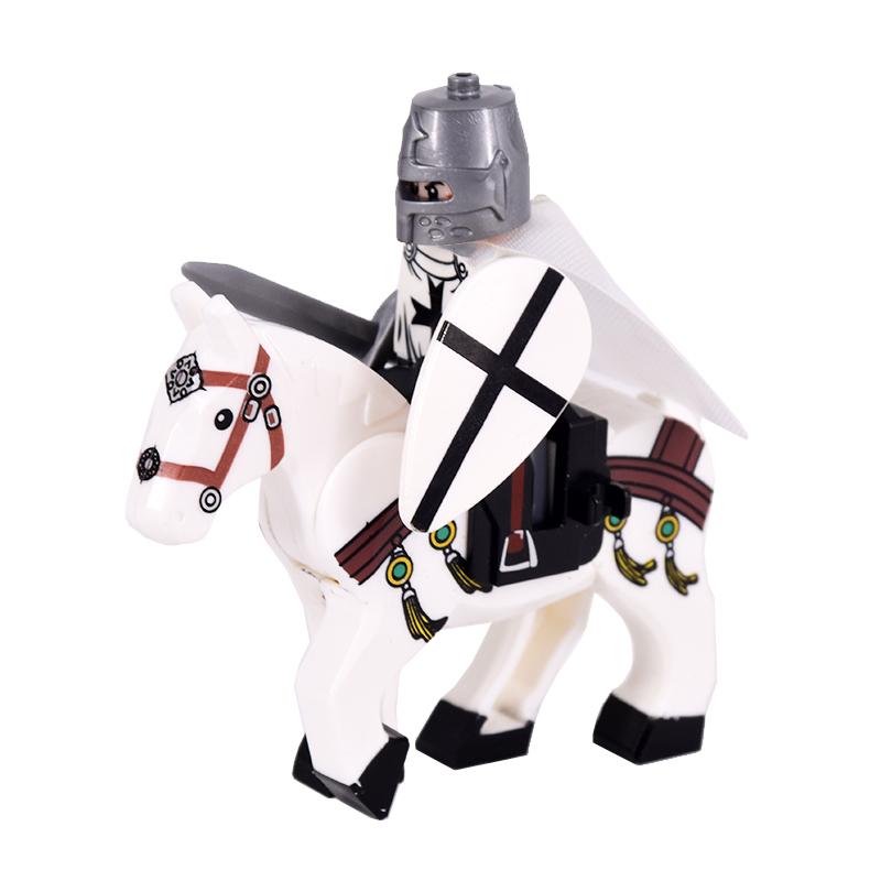 Medieval Figures Middle Ages Rome Warrior Golden Knight Horse Hawk Castle King Dragon Knights Building Blocks BricksToys gifts