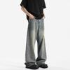 American retro washed drape jeans men's spring and summer new loose mopping trousers high street straight casual trousers