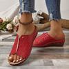 Mode Neue Sommer Luxus Stil Klassische Slipper Damen Schuhe Lässig Dicksohlig Zehenfrei Keilabsatz Strand Damen Zehensandalen Große Größe