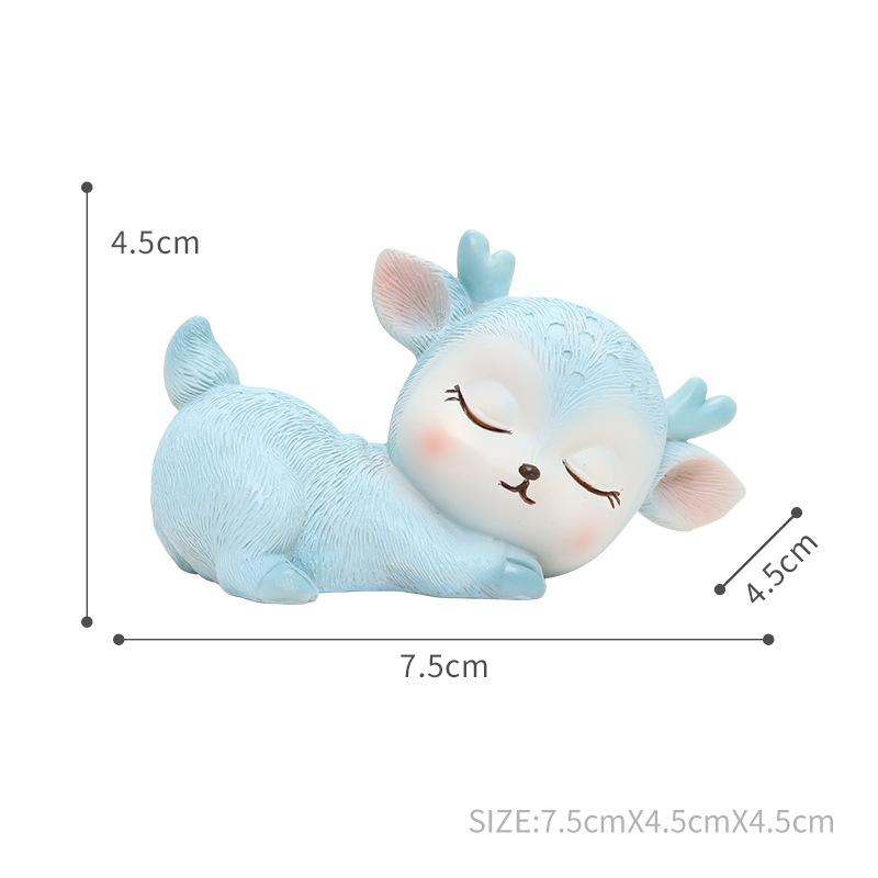Car Decoration Resin Cartoon Animal Cute Deer Interior Supplies Car Accessories Soft Cute Sleeping Position