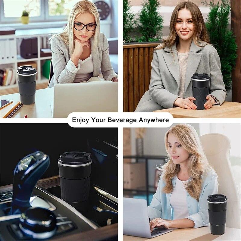 Termokrus i rustfritt stål Lekkasjesikker termos kaffevakuumkopp reise termisk vakuumkolbe isolert kopp vannflaske
