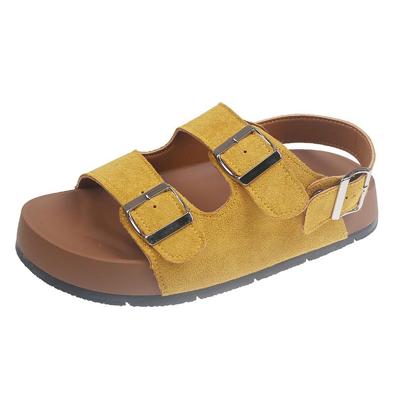 

Light luxury niche retro sandals outer wear women s new foreign trade thick-soled round head beach shoes in summer 2025 35