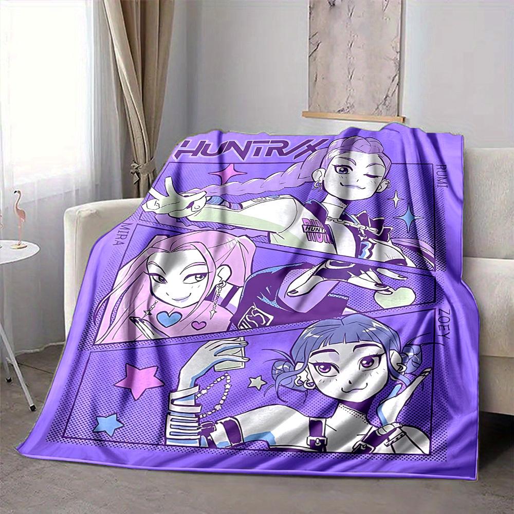 1pc HunterX Soft Comfortable Blanket Digital Print, All Season Multipurpose Knit Fabric Bedding, Office, Sofa Home Decor Blanket