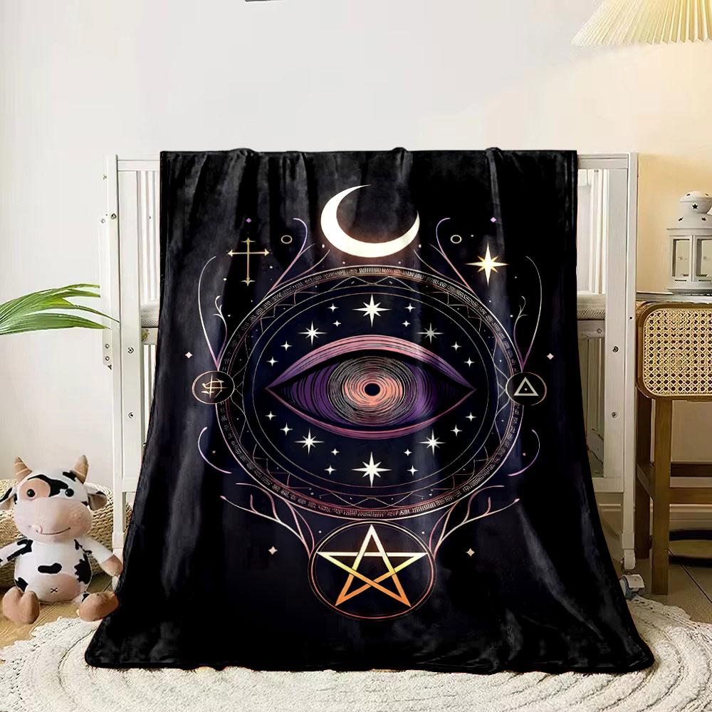 Mystical Eye and Celestial Symbols print blanket soft and cozy perfect for the living room bed sofa or a nap,gift