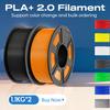 JAYO 2.0 PLA Plus 3D Filament 1.75MM Upgrade PLA + 3D Printer Filament 2 Rolls Neatly Wound 3D Printing Filament High Toughness