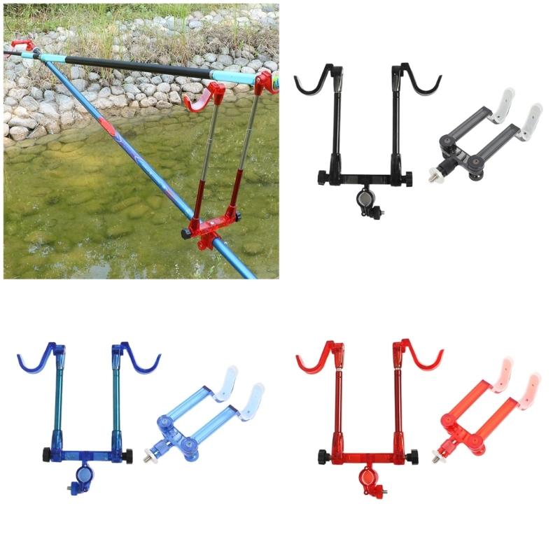 Double Rod Fishing Poles Holder Light Weight Fishing Rod Holder for Outdoor Angling Quick Setups Rear Bracket Poles Stand