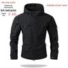 Men's Autumn/Winter Fleece-Lined Windproof Waterproof Tactical Jacket for Outdoor Mountain Activities