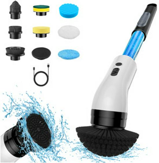 9-in-1 Rechargeable Handheld Electric Cleaning Brush with High Torque and Ultra-Quiet Operation for Kitchen and Floor Use