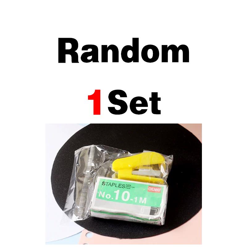 Mini Stapler Set for Office and School Manual Paper Book Binding with Random Color Staples Stationery for Binding