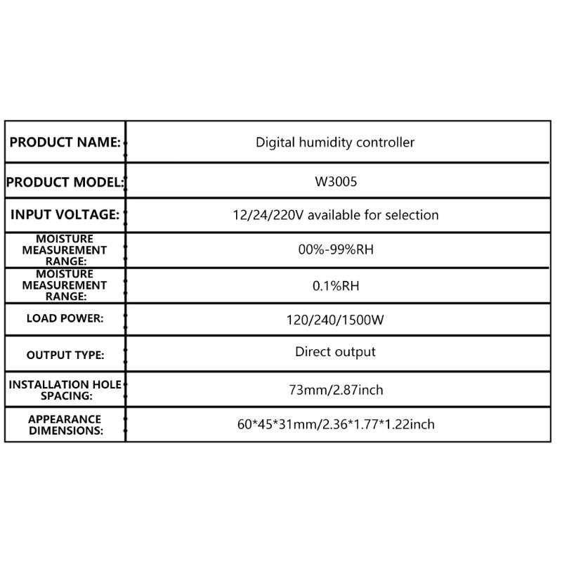 12V/24V/220V Humidity Controller Humidity Sensors Humidity Control Switches Hygrometer Switches Controller 0~99%RH