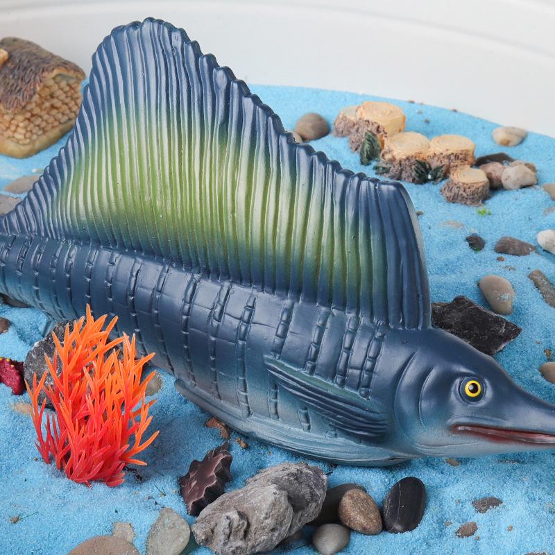 Large Yellowfin Tuna Soft Rubber Toy - Children's Ocean Animal Model for Cognitive Learning and Aquarium Decoration