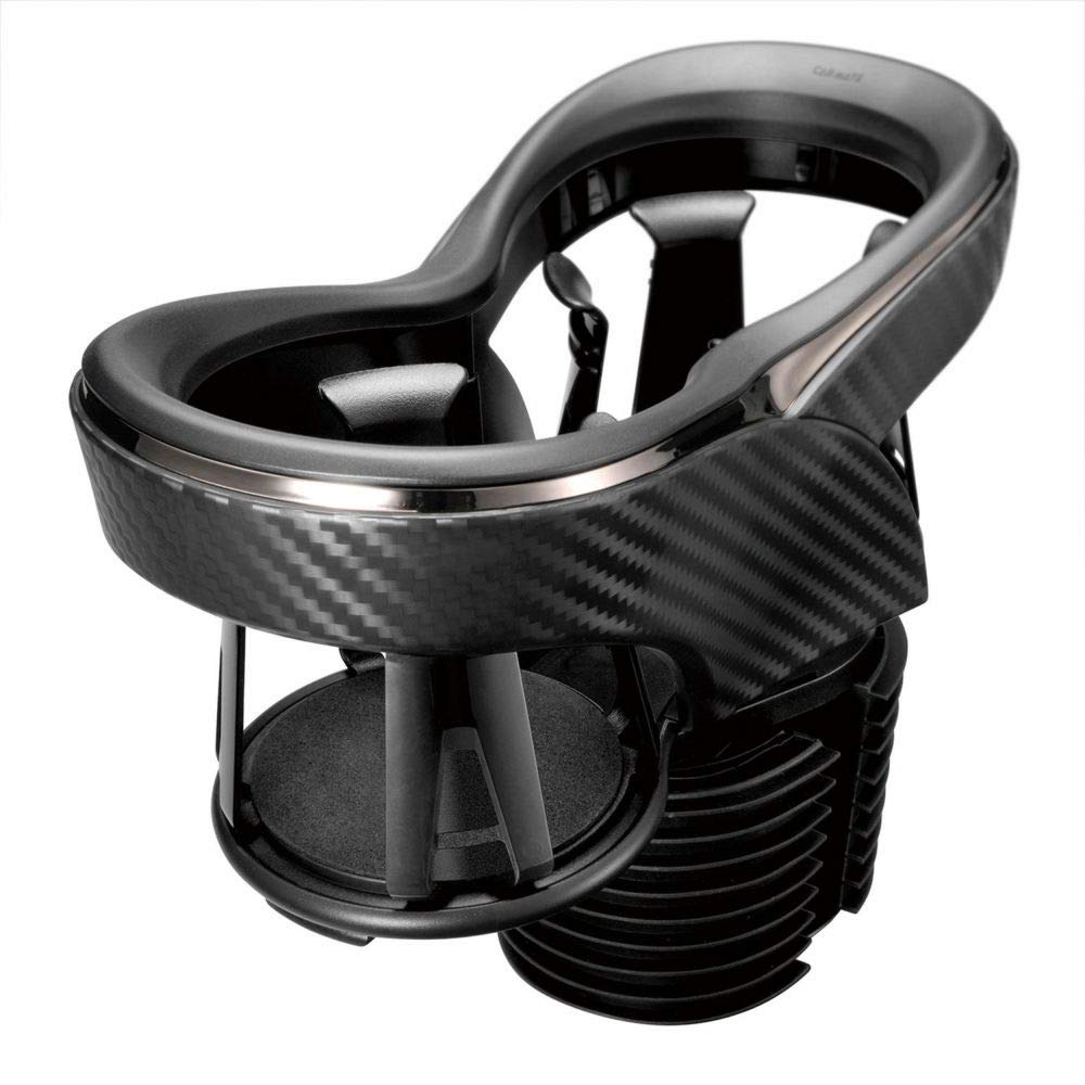 CARMATE Car Drink Holder QuattroX Twin Cup Holder Plated DZ412 Carbon-look