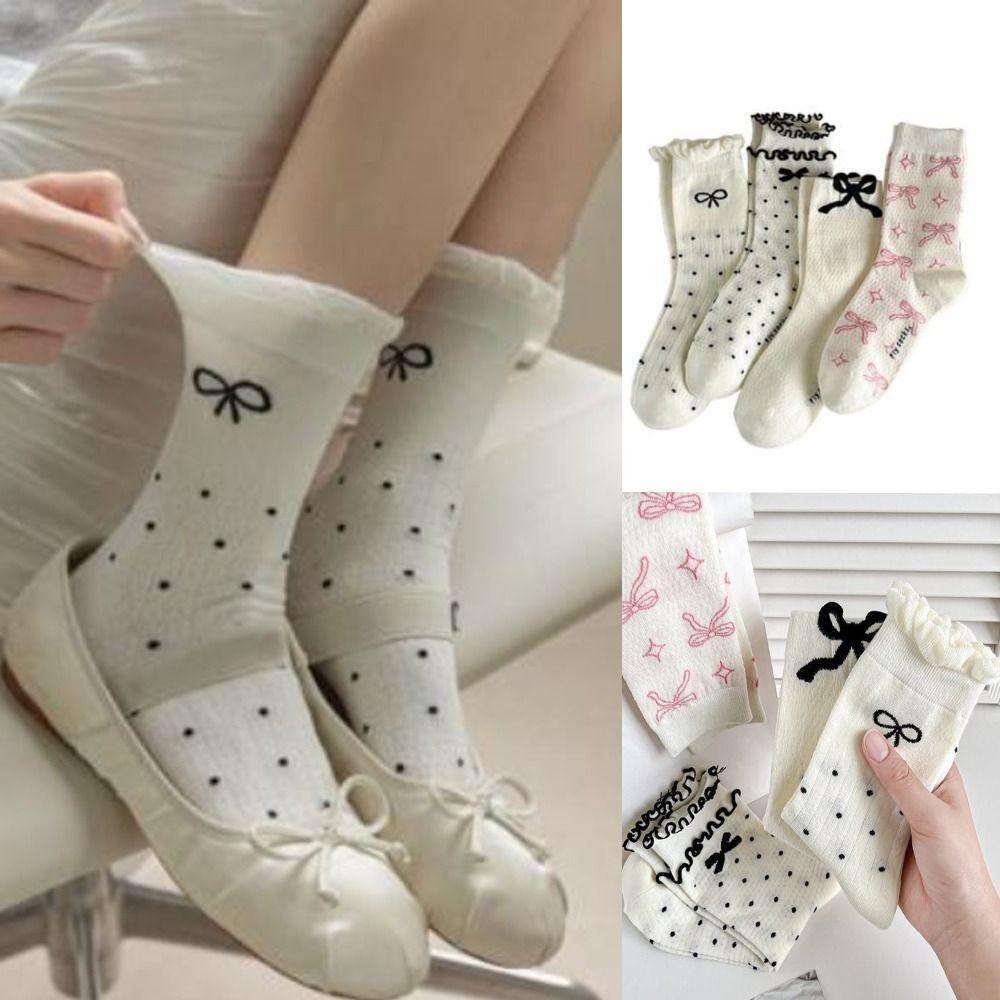 

Spring Summer Bowknot Socks Y2K Sweet Stockings New Long Socks 4