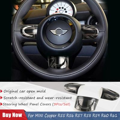MINI COOPER için R55 R56 R57 R58 R59 R60 R61 Siyah Bayrak Direksiyon Paneli düğmesi Etiket Kapak Etiket Kılıfı