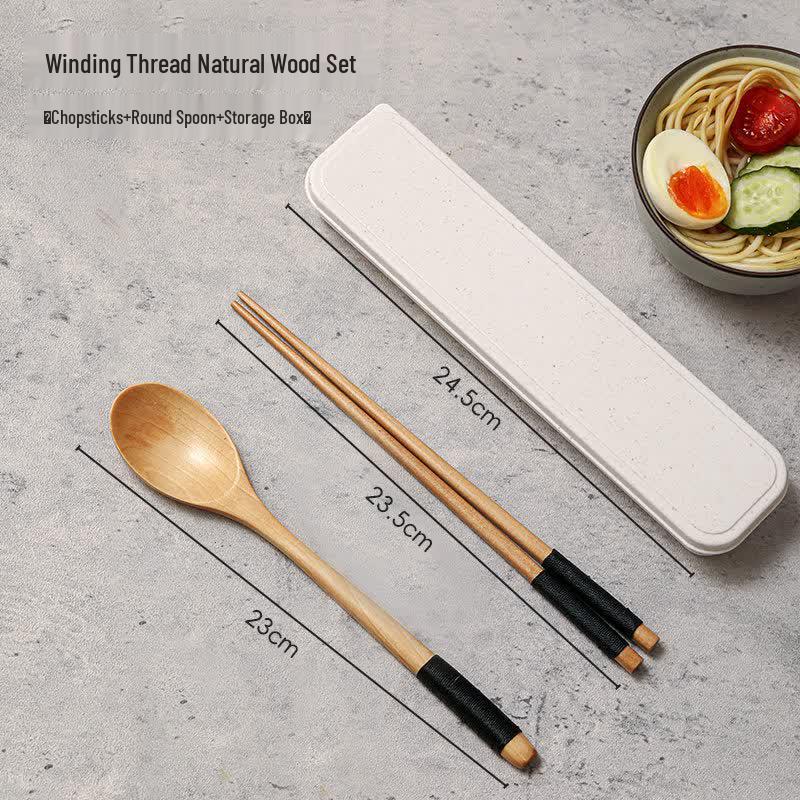 Qiwei Wooden Portable Chopsticks and Spoon Set