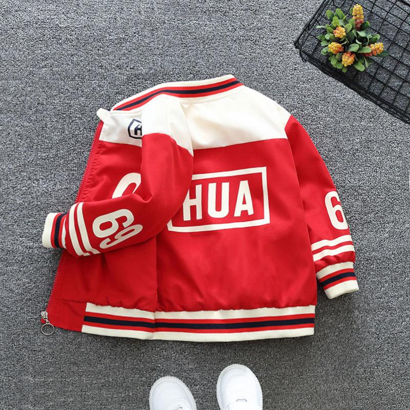 

Весенняя бейсбольная куртка для мальчиков, осенняя модная куртка, куртка в западном стиле для мальчика, повседневная спортивная куртка 140 красный