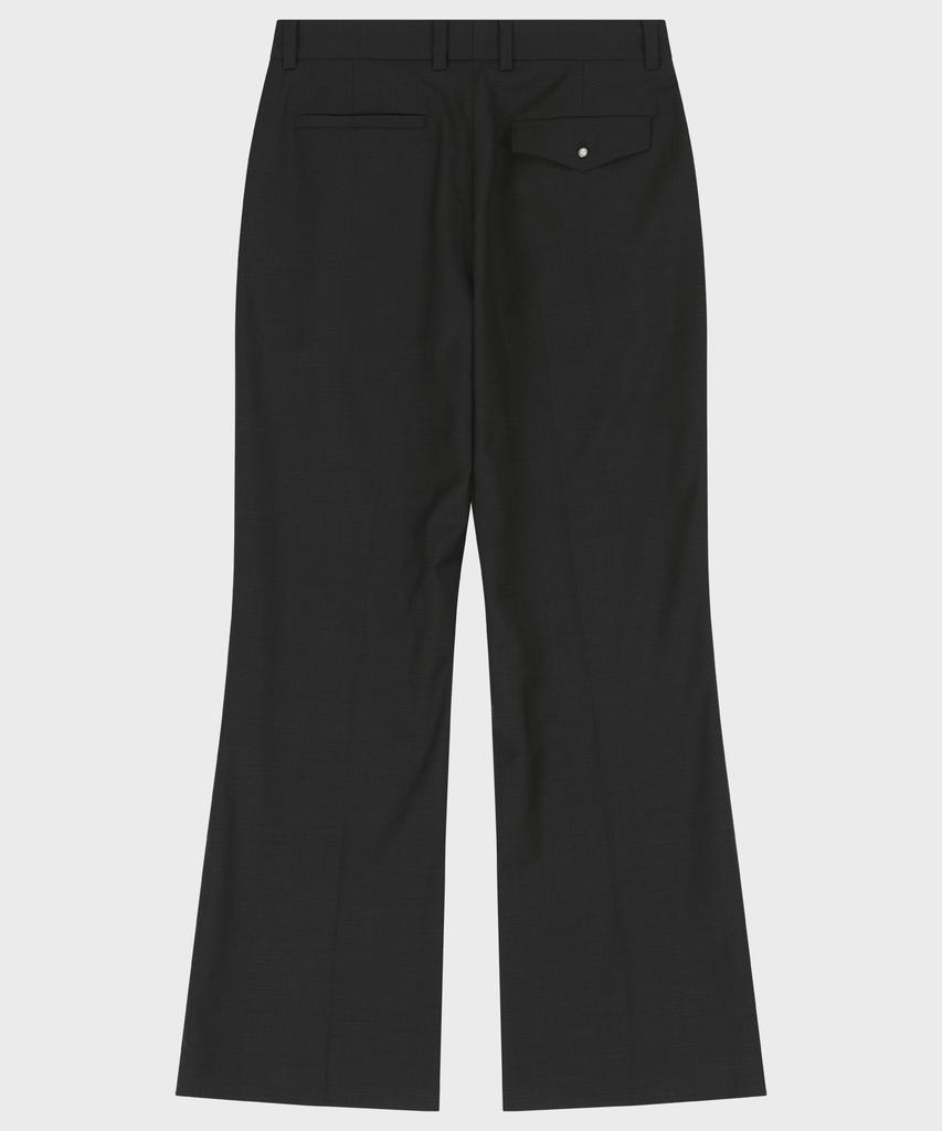 NOIRER Wool Flare Button Slacks (Charcoal)