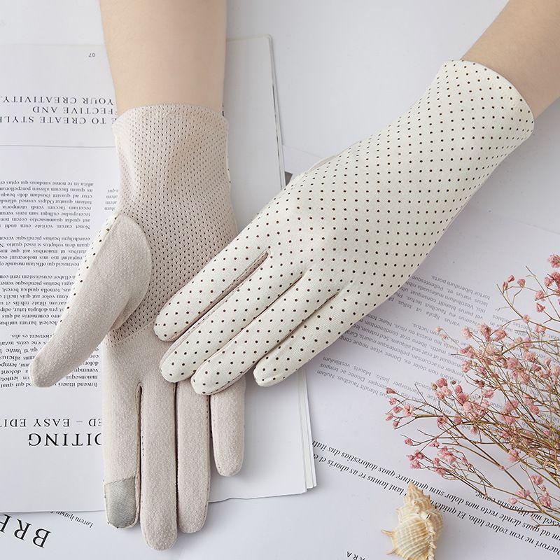 

Women s Summer Thin Cotton Sunscreen Gloves A- 12-White All yards