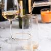 Golden Edge Vertical Striped Wine Glass Wedding Crystal Glass Goblet Champagne Glasses Transparent Vodka Whiskey Cup Beer Glass