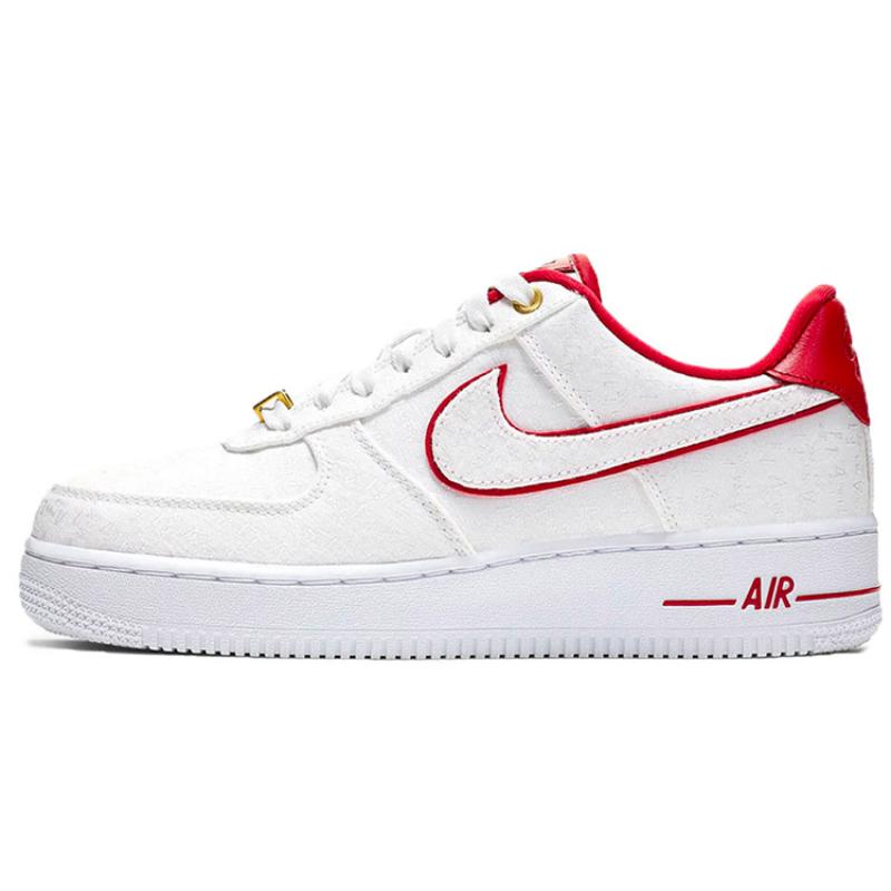 Nike Air Force 1 Low Lux White Red Women's Sneakers 898889-101