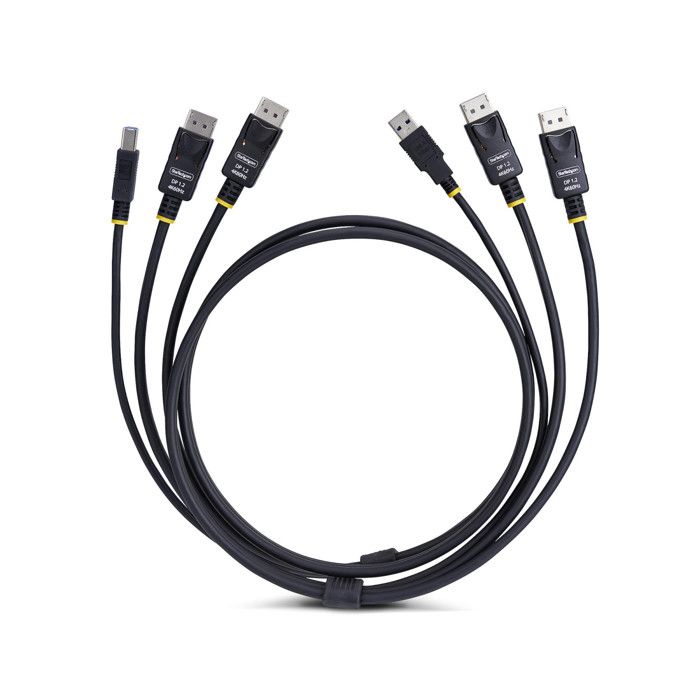 StarTech.Com Cavo KVM DisplayPort USB 5Gbps 4K 60Hz 1,8m Nero