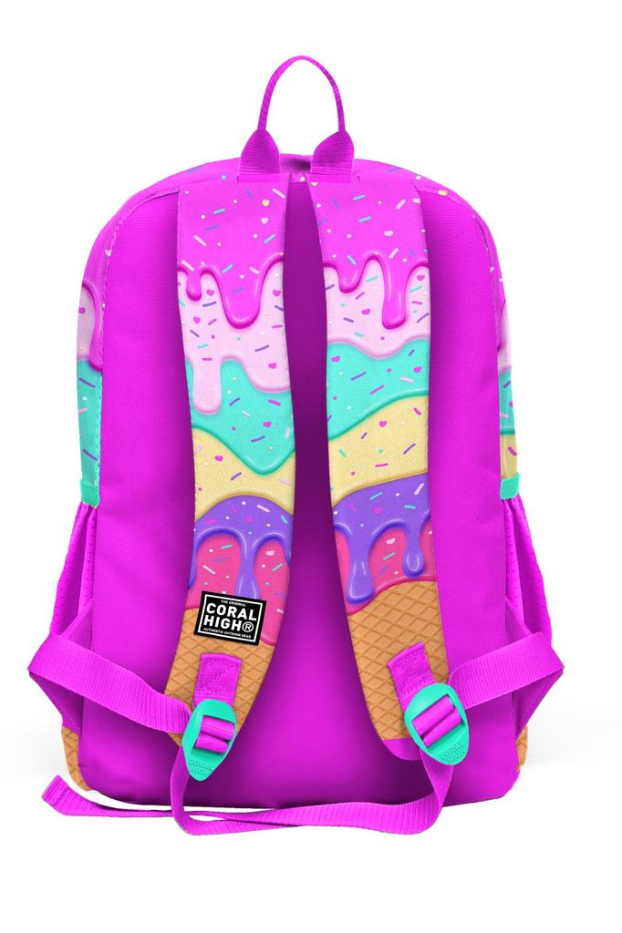 Coral High Kids Pembe Rengarenk Dondurma Desenli Okul Sırt Çantası 23731
