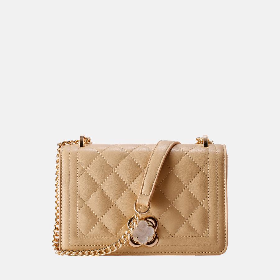 

Гуанчжоу подлинная кожаная сумочка вышивальная нить маленькая квадратная сумка нишевая ромбовидная цепочка сумка-мессенджер хаки