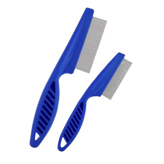 2Pcs Pet Hair Comb with Stainless Steel Fine Teeth Crust Mucus Tear Stain Remover Multifunctional Dog Cat Grooming Comb Pet Supplies