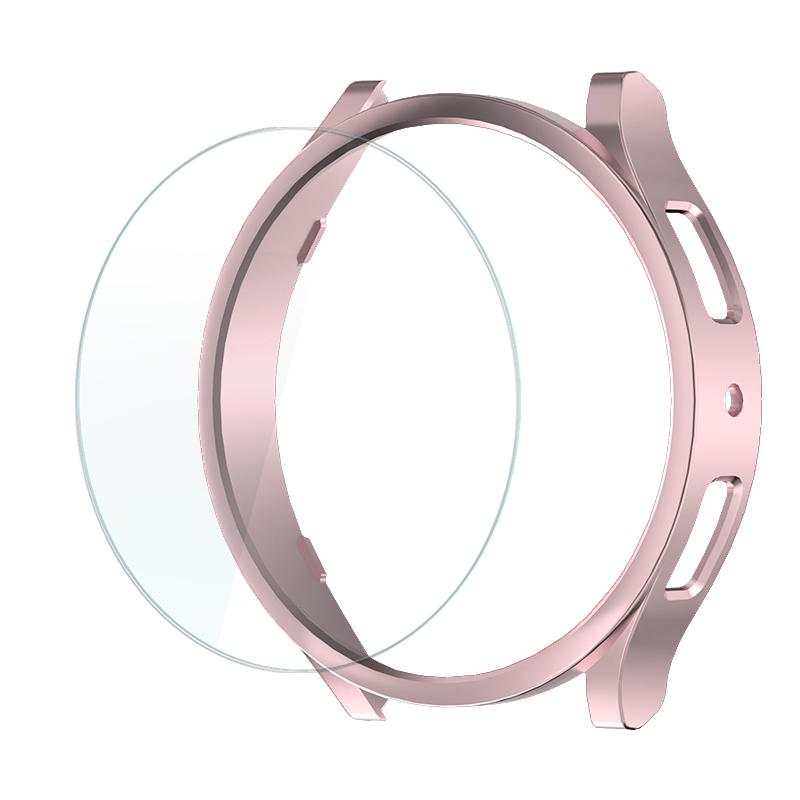 

Чехол для Samsung Galaxy Watch7 6 5 4 40 мм 44 мм защитный экран жесткий защитный чехол для ПК бампер Galaxy Watch закаленное стекло пленка Galaxy Watch7 44mm розового золота