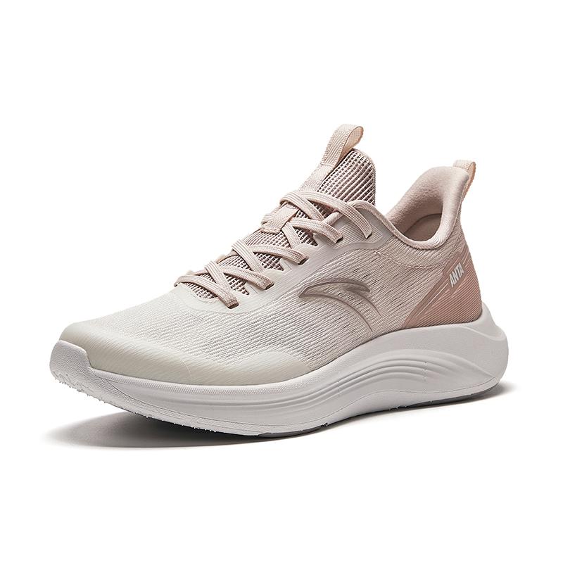 Anta Lingyun Mesh Lightweight Breathable Low-Top Running Shoes Women sneaker White Gray 922425521-5