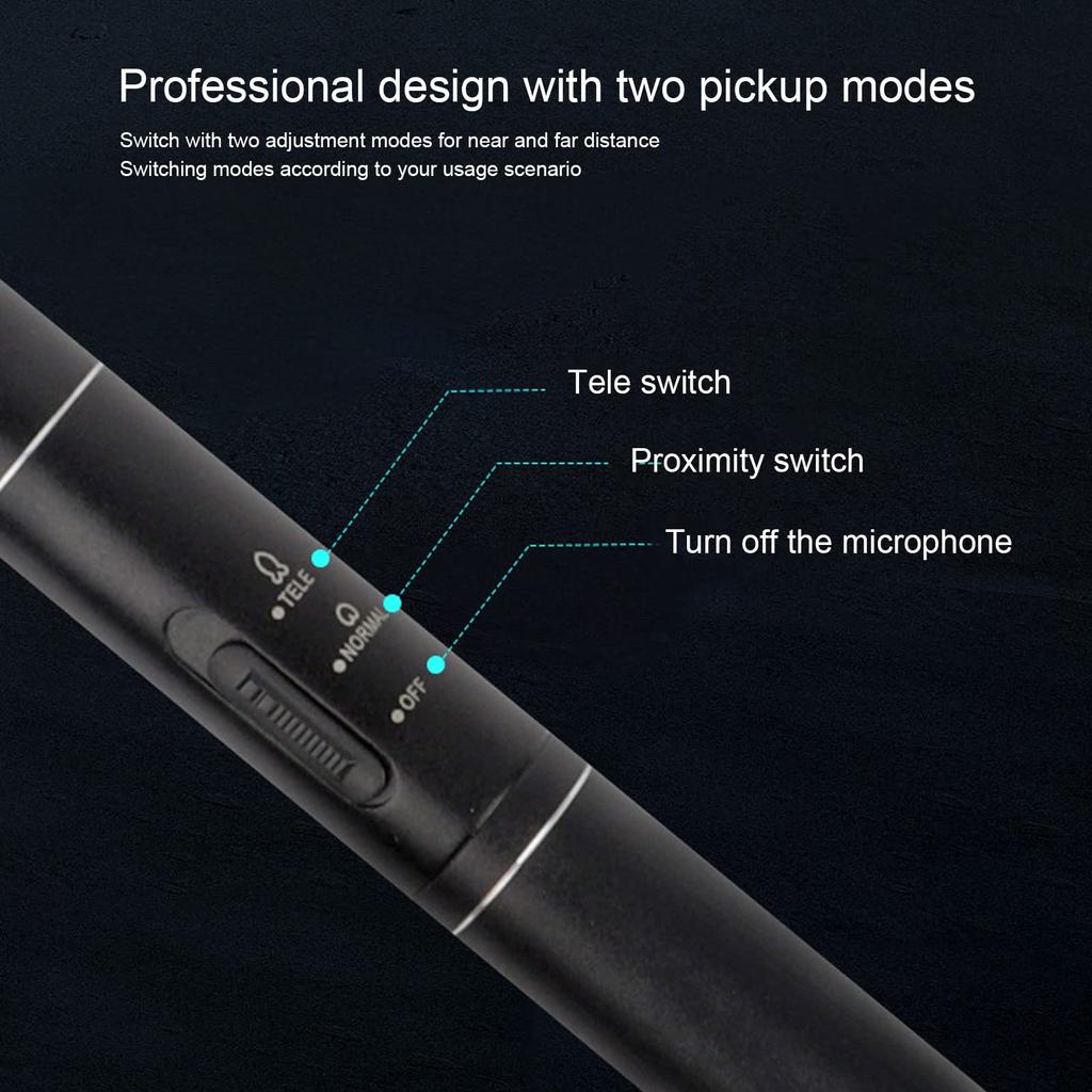 ASHATA Interview Microphone Condenser Hot Shoe Clip Sponge Sleeve DSLR Video iOS Android Cameras