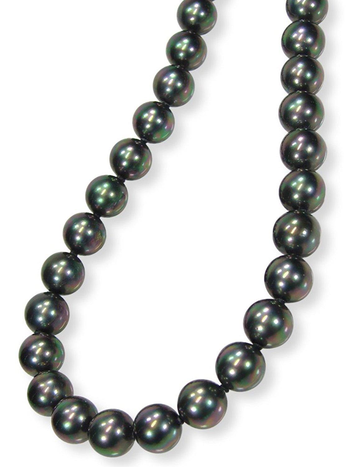 

[Your and My Jewelry Box] Black Pearl Necklace - Peacock Color Black Mother-of-Pearl Pearl 9.0mm up, 45cm (Single Item) 9939 Made in Japan [Gift