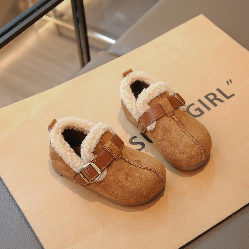 

Children s velvet Boken shoes 2025 winter new foreign gas soft-soled two-cotton wool cotton shoes 23 inner length is about 14.5cm верблюд