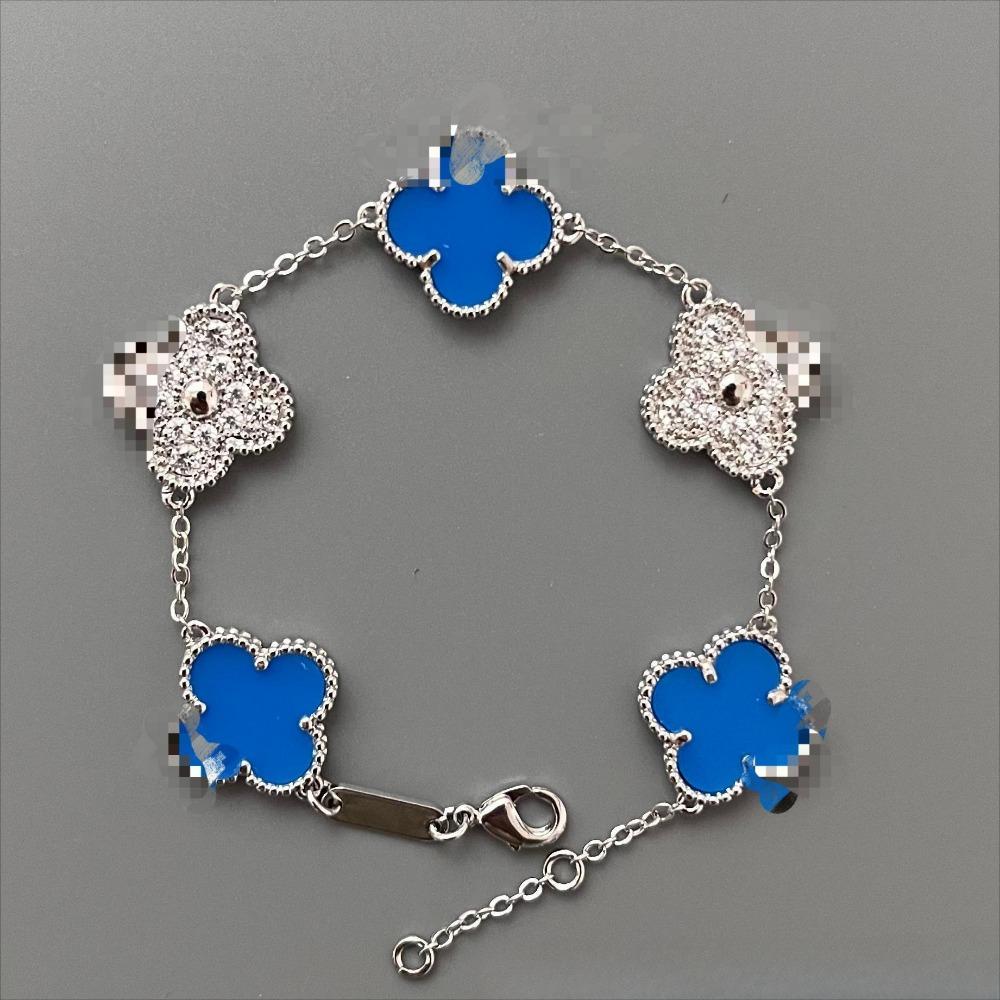 Fashionable Four-leaf Clover Five-flower Bracelet for Women 18k Double-sided Mother-of-pearl Fashion Niche Design Versatile Bracelet
